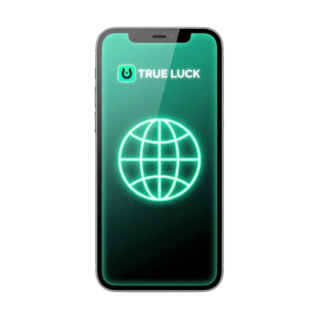 Mockup de móvil mostrando la versión web PWA de TrueLuck (Afflinkers) casino y apuestas en España