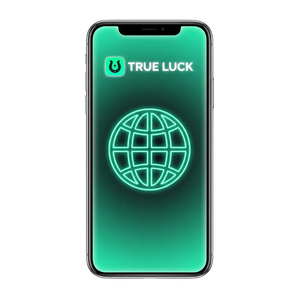 Mockup de l’app TrueLuck (Afflinkers) sur smartphone, avec offres de bienvenue casino et paris sportifs pour joueurs en France.