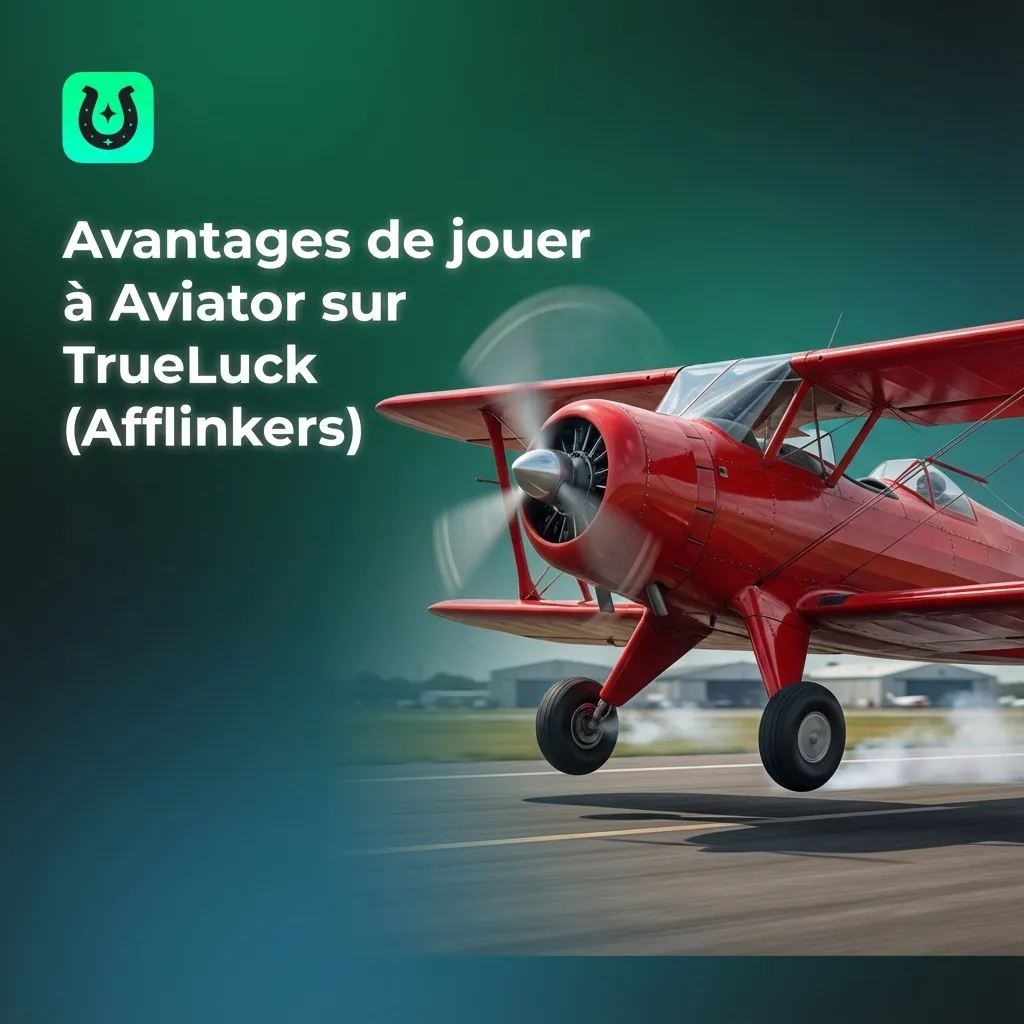 Bannière Aviator sur TrueLuck avec interface de jeu crash, bonus de bienvenue, options mobile et outils de mise avancés