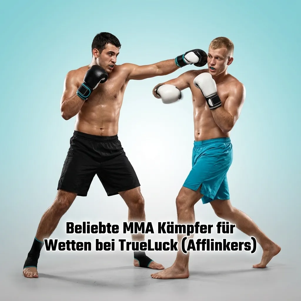 Grafik mit beliebten MMA-Kämpfern für Wetten bei TrueLuck, Liste bekannter Namen und Wett-Tipps in deutscher Sprache
