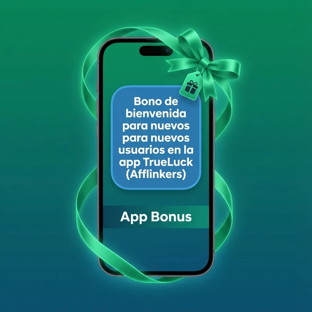 Banner de bienvenida TrueLuck: bonos de casino y deportes, porcentajes y cantidades de bono resaltados en la app móvil