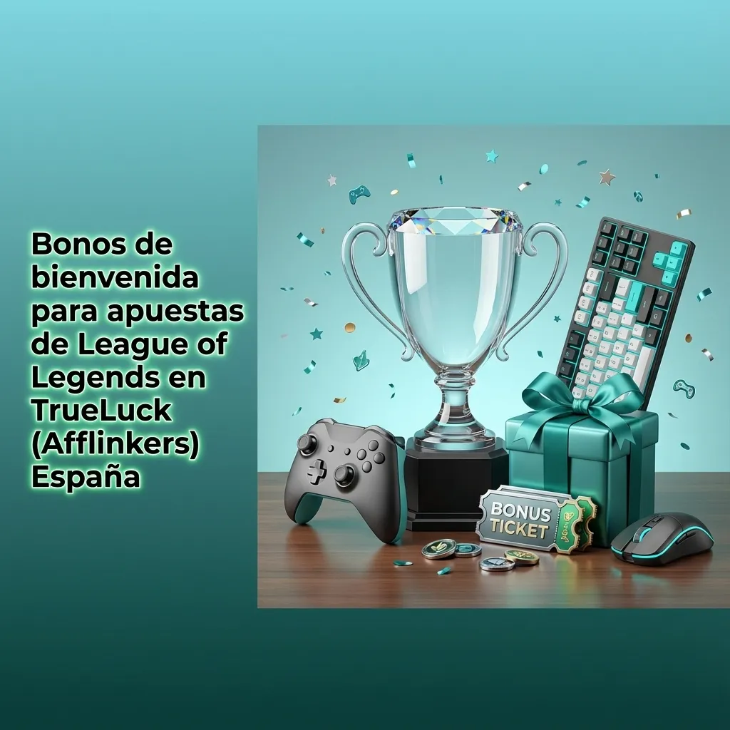Banner español de TrueLuck con bono de bienvenida para apuestas de League of Legends y otros esports