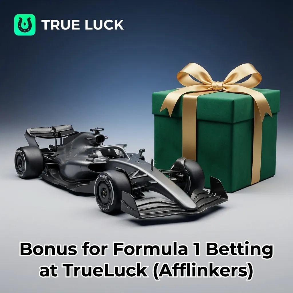 Banner for TrueLuck Formula 1 betting bonus for new Irish customers, with F1 car and promotional welcome offer text