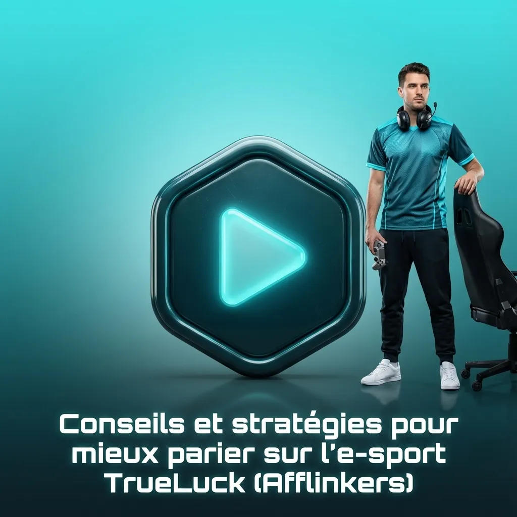 Bannière TrueLuck Afflinkers sur les paris e-sport, avec des icônes CS2, Dota 2, LoL, Valorant et liste de conseils stratégiques
