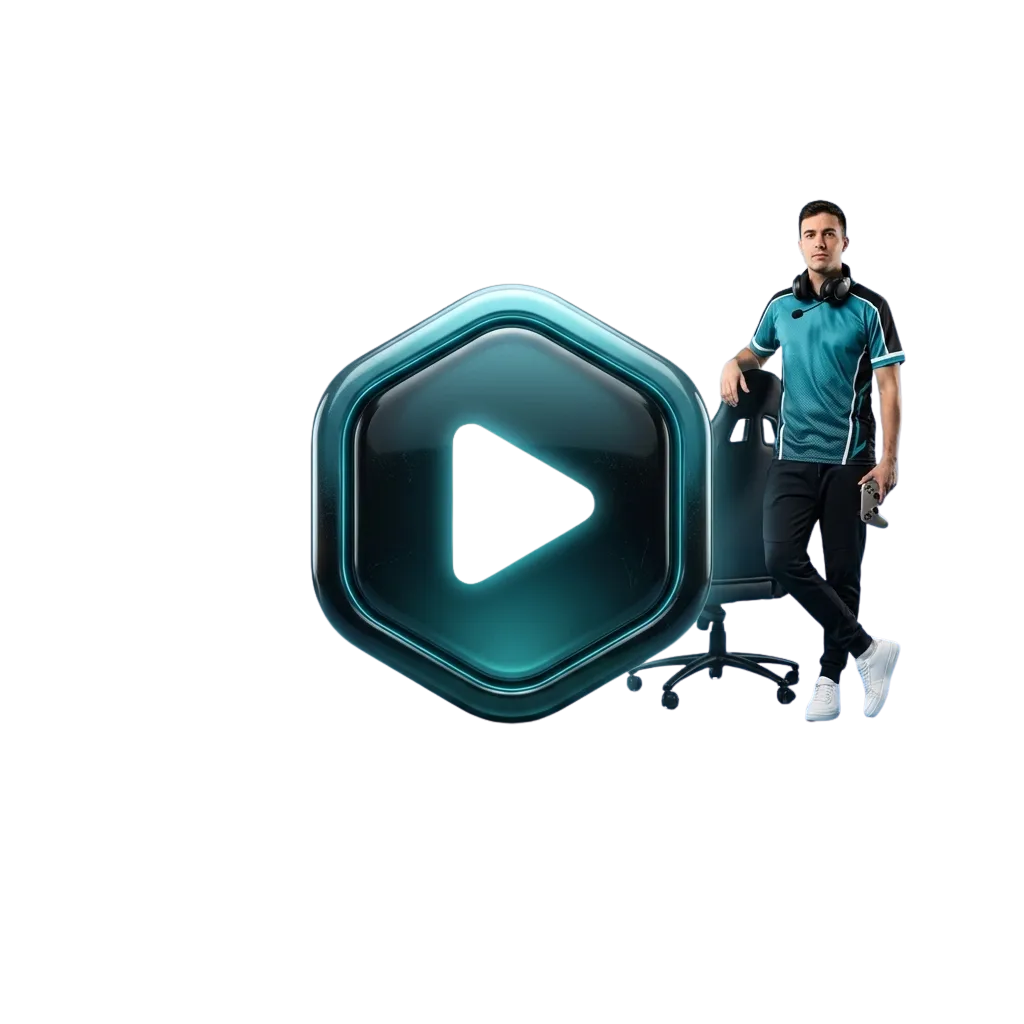 Ilustración de apuestas Dota 2 en TrueLuck con iconos de héroes, gráficos de estadísticas y monedas sobre fondo oscuro