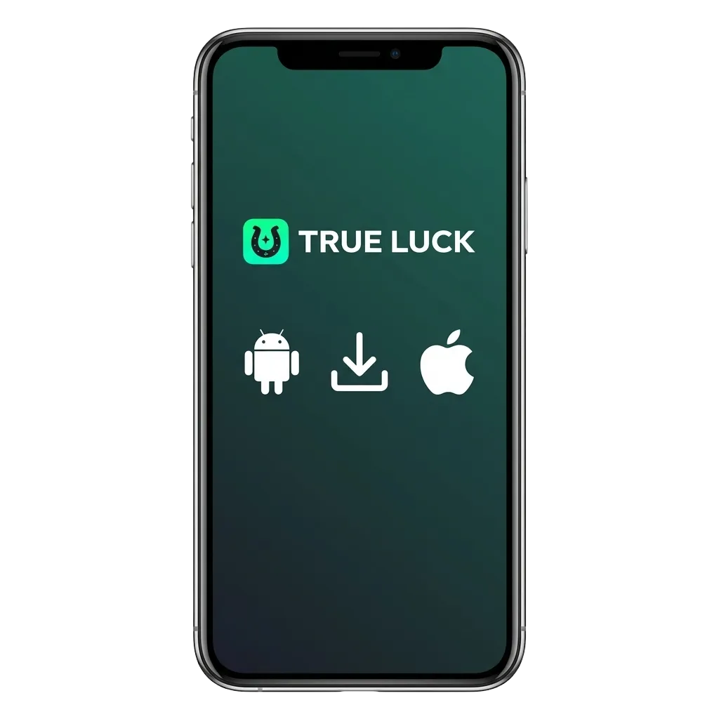 Móvil con app TrueLuck abierta, mostrando bonos de bienvenida y apuestas de casino y deportes para usuarios en España
