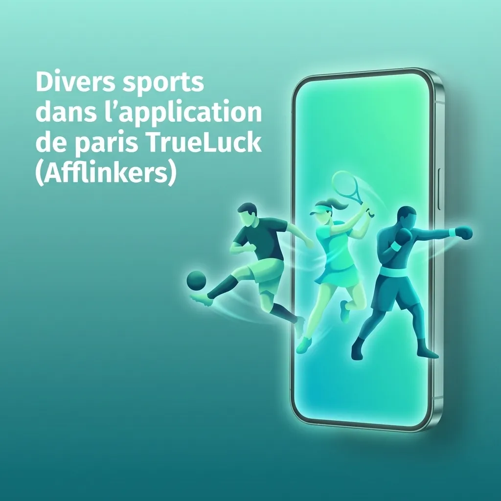 Écran de l’app TrueLuck montrant divers sports et eSports avec cotes, paris en live et statistiques détaillées