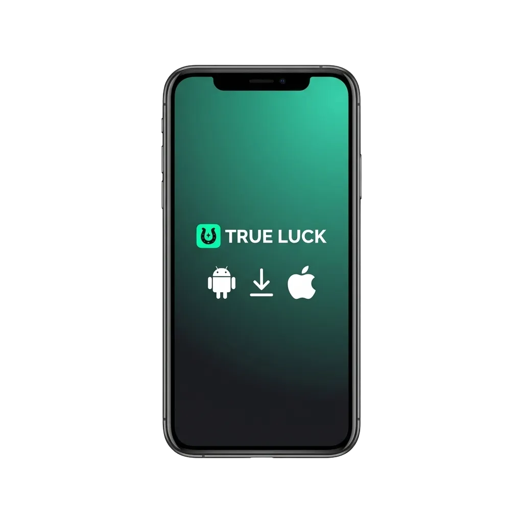 Smartphone displaying TrueLuck (Afflinkers) casino and sports betting app with welcome bonus highlighted for Irish players