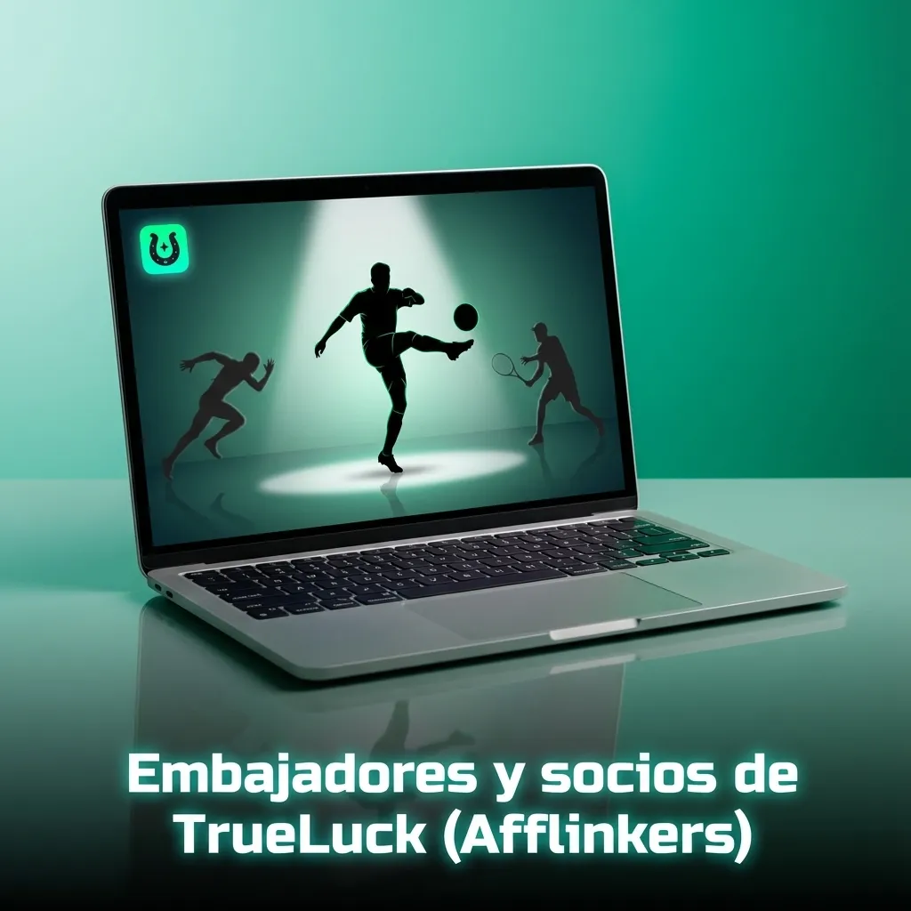 Sección informativa de TrueLuck sobre embajadores y socios, indicando que aún no hay colaboraciones anunciadas en España