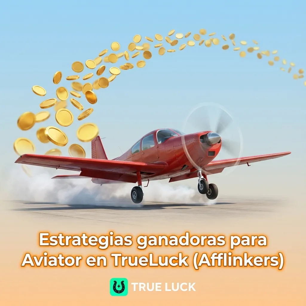 Ilustración de Aviator en TrueLuck con avión despegando y texto sobre estrategias de gestión de riesgo y banca