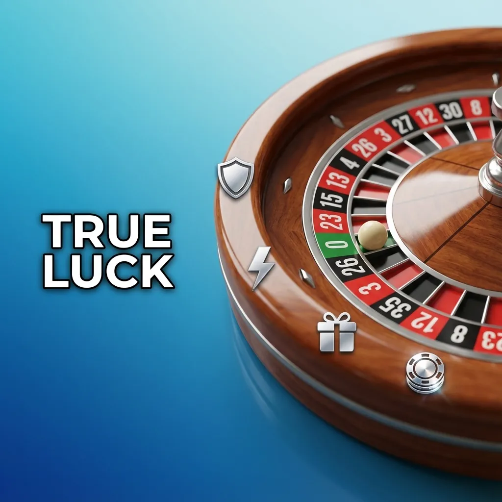 Illustration des fonctionnalités du casino en ligne TrueLuck : jeux mobiles, paiements variés, bonus, sécurité et jeu responsable.