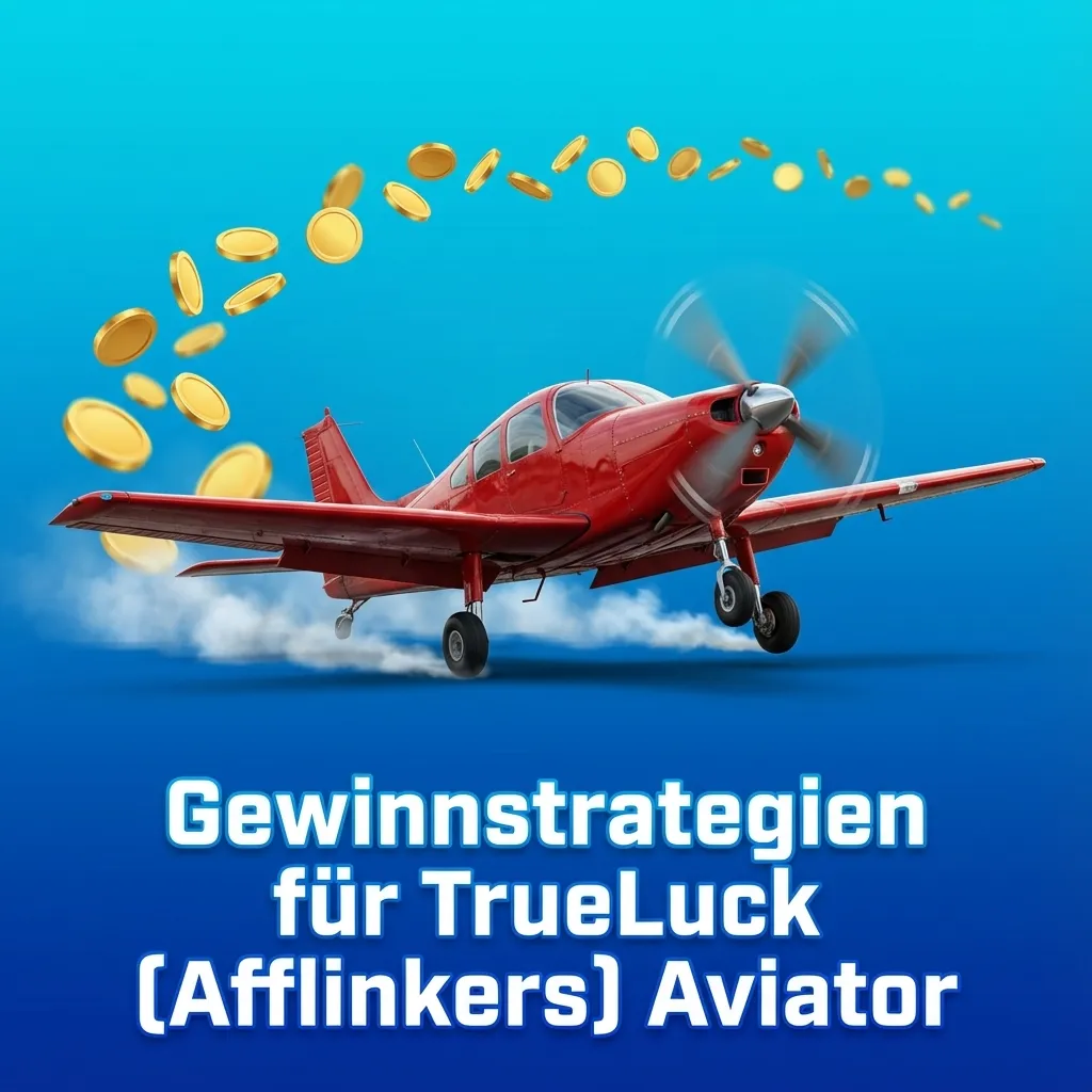 Grafik zu Gewinnstrategien für das TrueLuck (Afflinkers) Aviator Crash-Spiel mit Tipps zu Einsatz, Cashout und Limits