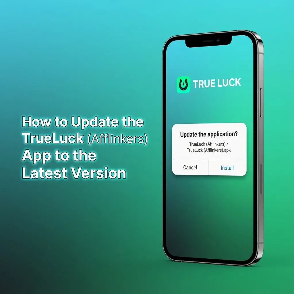 Illustration explaining TrueLuck (Afflinkers) auto-updating PWA, showing app icon and browser loading latest version automatically