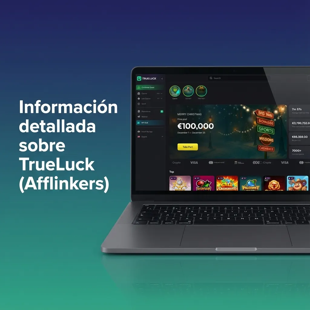 Interfaz de TrueLuck (Afflinkers) mostrando apuestas deportivas, cuotas en vivo y opciones de casino para usuarios de España