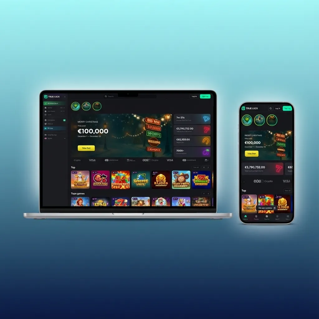 Capture d’écran du site TrueLuck Afflinkers avec barre de navigation sports, casino et solde de compte visible