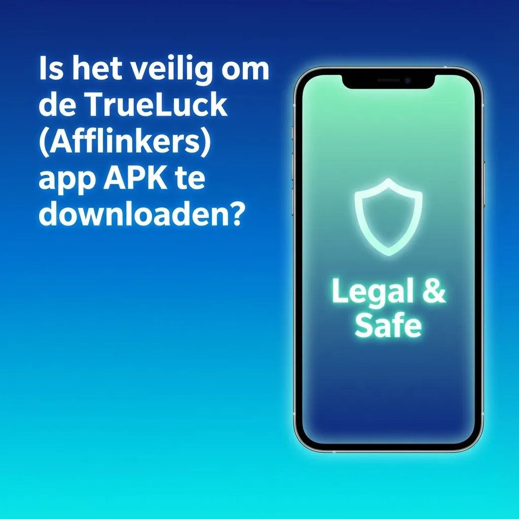 Illustratie van TrueLuck app met slot en schild, symbool voor licentie, SSL‑beveiliging en bescherming van spelergegevens