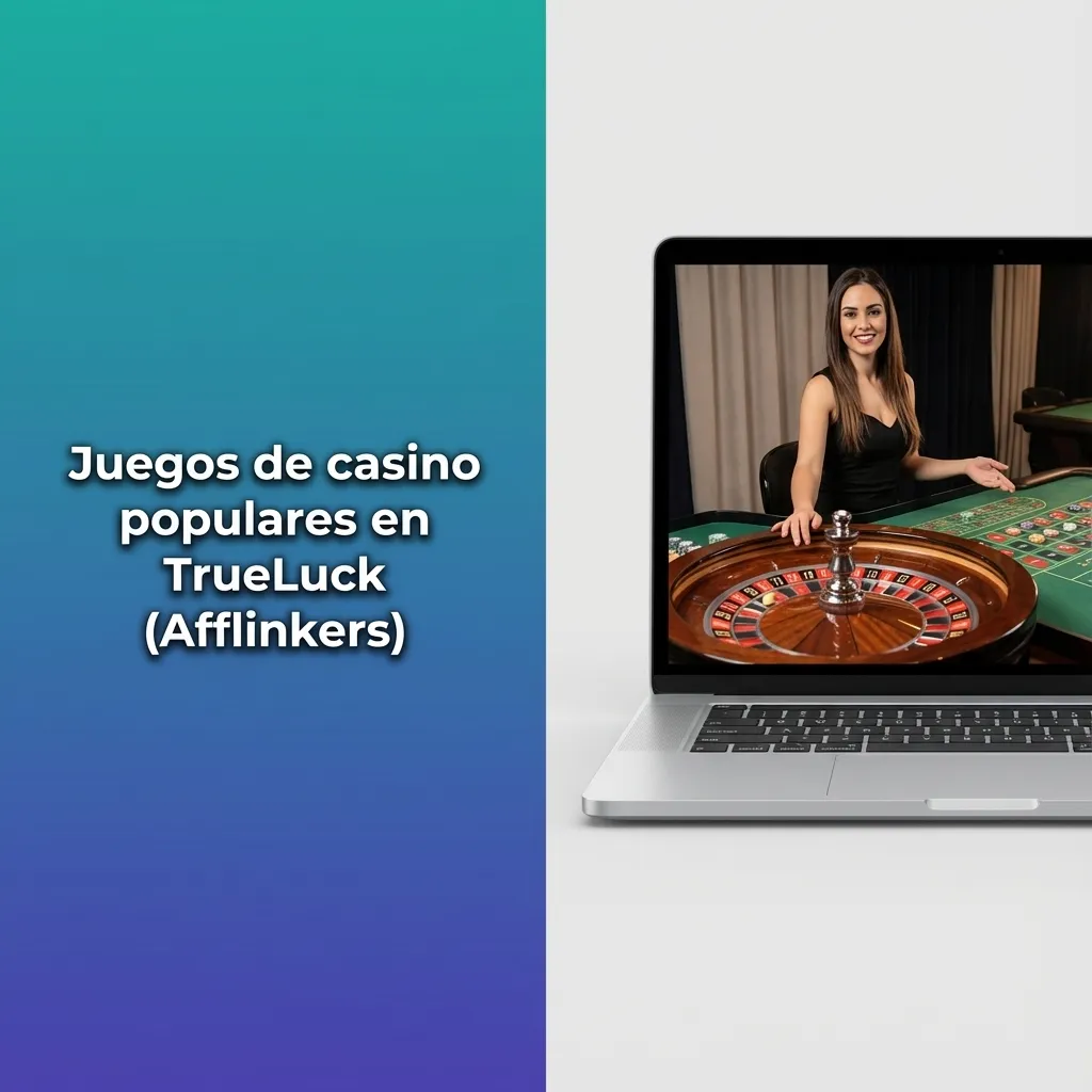 Collage de juegos de casino TrueLuck: tragaperras Big Bass, Sweet Bonanza, Book of Dead, Starburst, ruleta y blackjack.