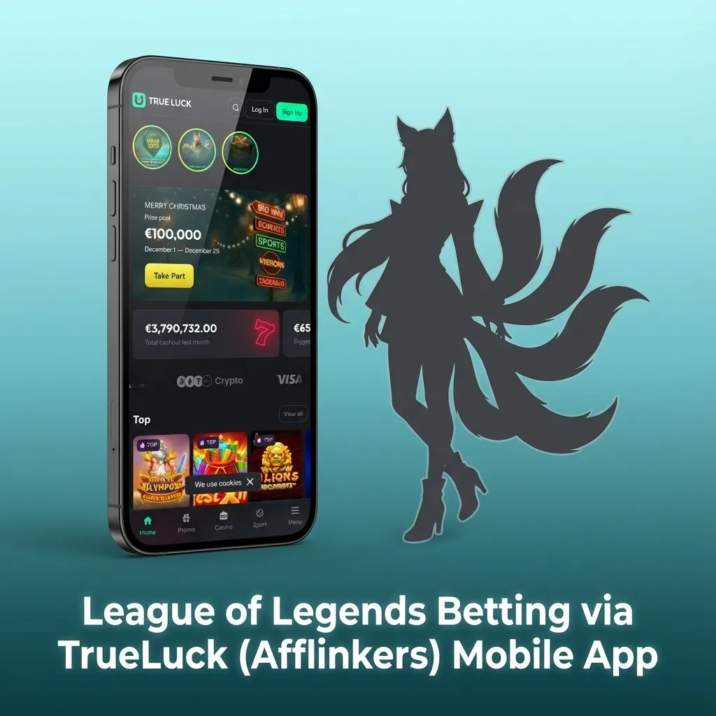 Person using TrueLuck mobile app to live bet on a League of Legends match with odds and markets on screen
