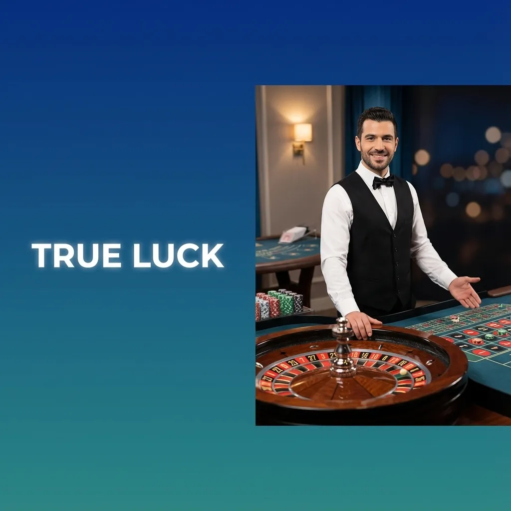 Οθόνη live καζίνο TrueLuck με ρουλέτα, μπλακτζάκ, πόκερ και game shows σε στούντιο με ζωντανούς κρουπιέρηδες