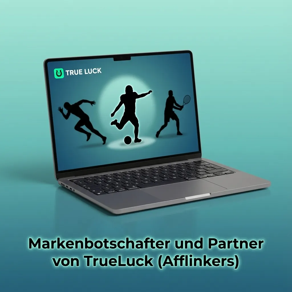 Gruppe von Markenbotschaftern und Partnern von TrueLuck (Afflinkers) posiert gemeinsam für ein Promotionfoto