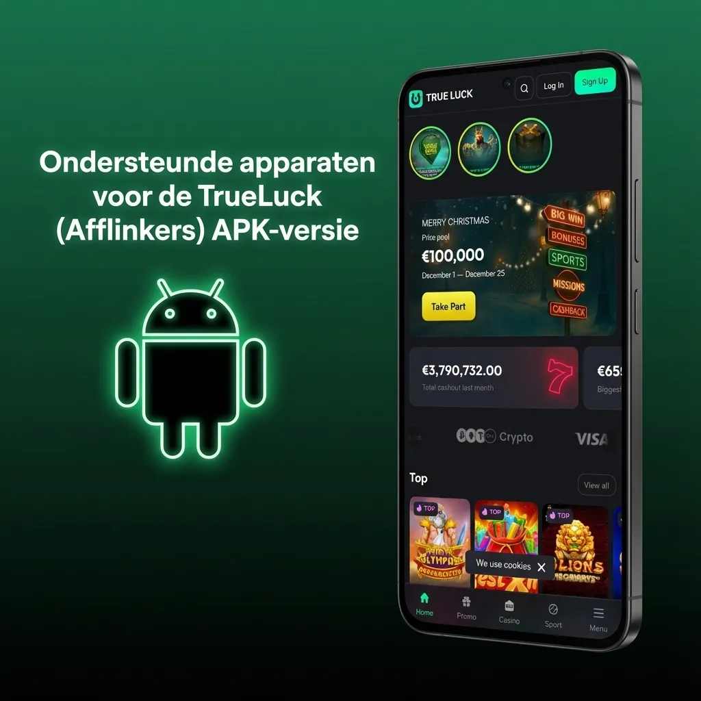 Tabel met ondersteunde Android-smartphones voor de TrueLuck (Afflinkers) APK, met merken en recente modellen.