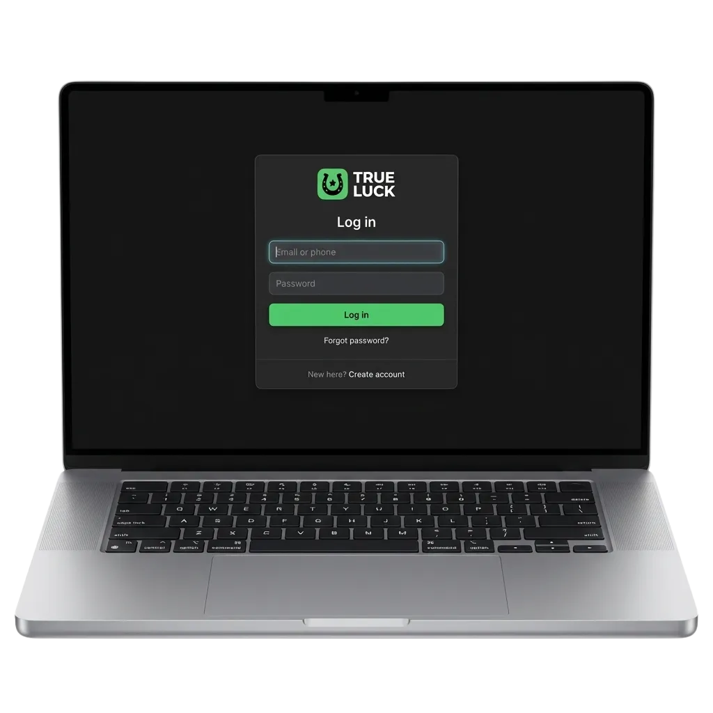 Página de login de TrueLuck (Afflinkers) España con campos de correo y contraseña y opción de autenticación en dos pasos