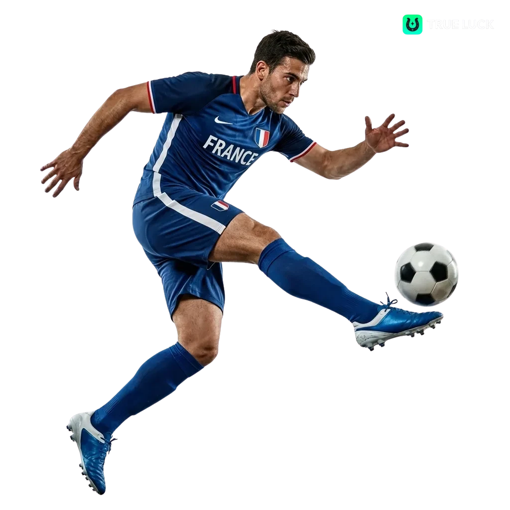 Interface TrueLuck pour paris de football en France, affichée sur ordinateur et mobile avec cotes et bonus de bienvenue