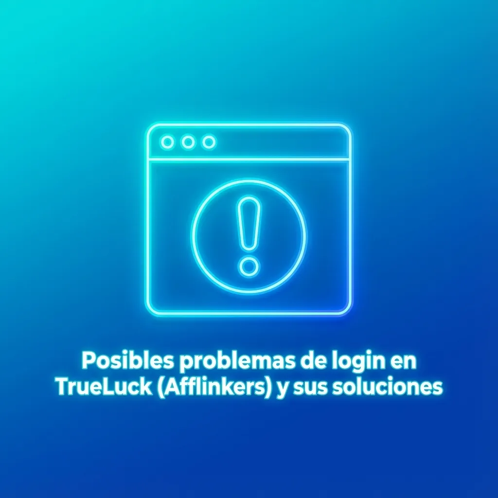 Tabla en español de problemas comunes de inicio de sesión en TrueLuck (Afflinkers) con sus soluciones resumidas