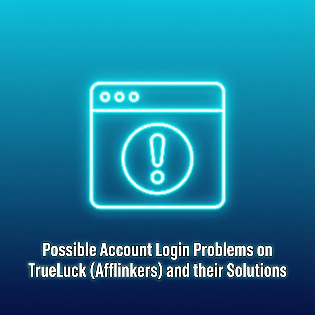 Illustrated TrueLuck login issues table showing problems like wrong password, 2FA errors, and clear step‑by‑step solutions.