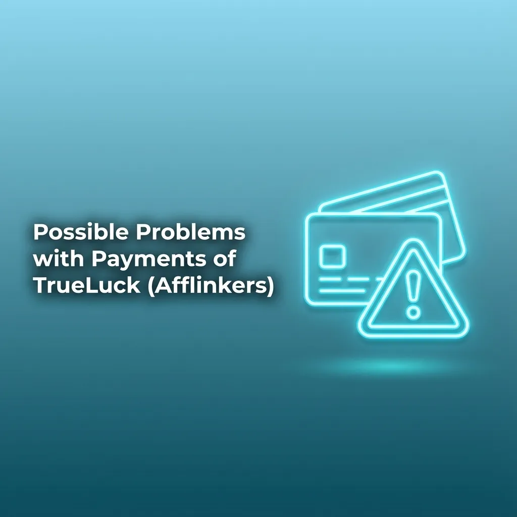 Infographic listing common TrueLuck payment issues: declined cards, pending withdrawals, crypto network errors, limits, name mismatch