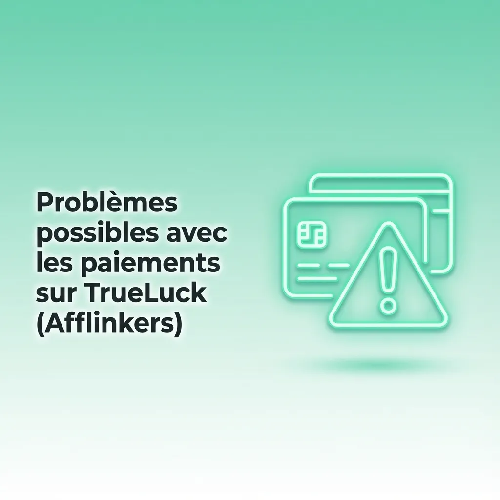 Illustration de paiements TrueLuck bloqués, avec alertes sur dépôts, retraits et erreurs de données bancaires