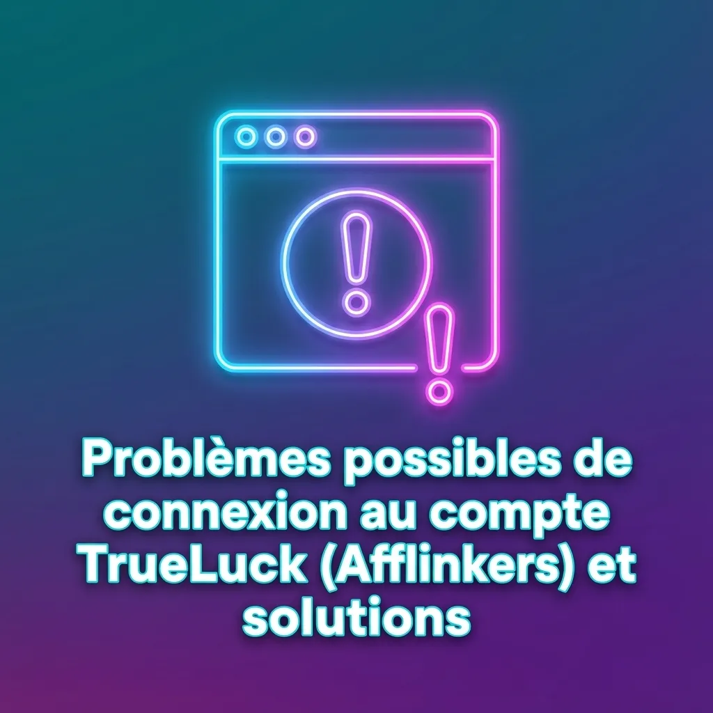 Capture d’écran d’un guide TrueLuck listant problèmes de connexion fréquents et solutions dans un tableau à deux colonnes