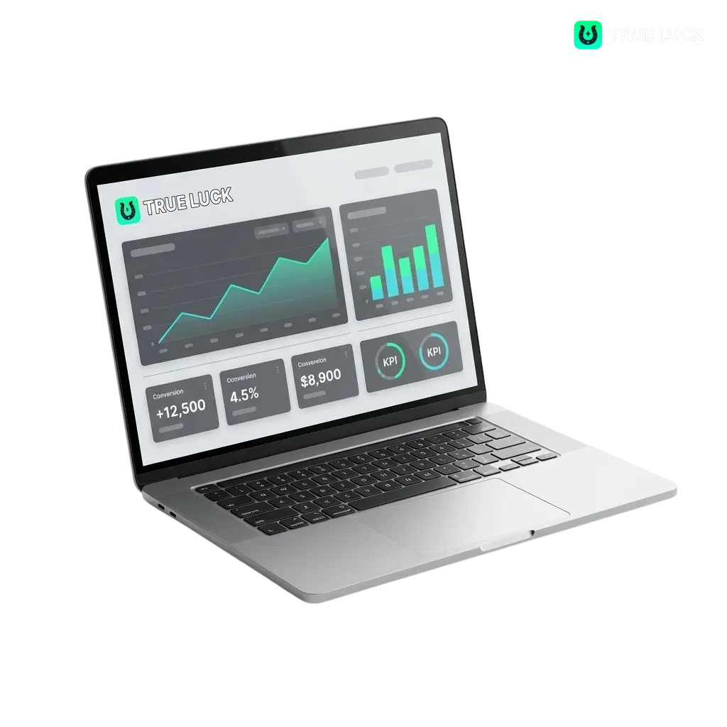 Bannière TrueLuck Afflinkers en français, illustrant le programme d’affiliation iGaming et la monétisation de trafic en ligne