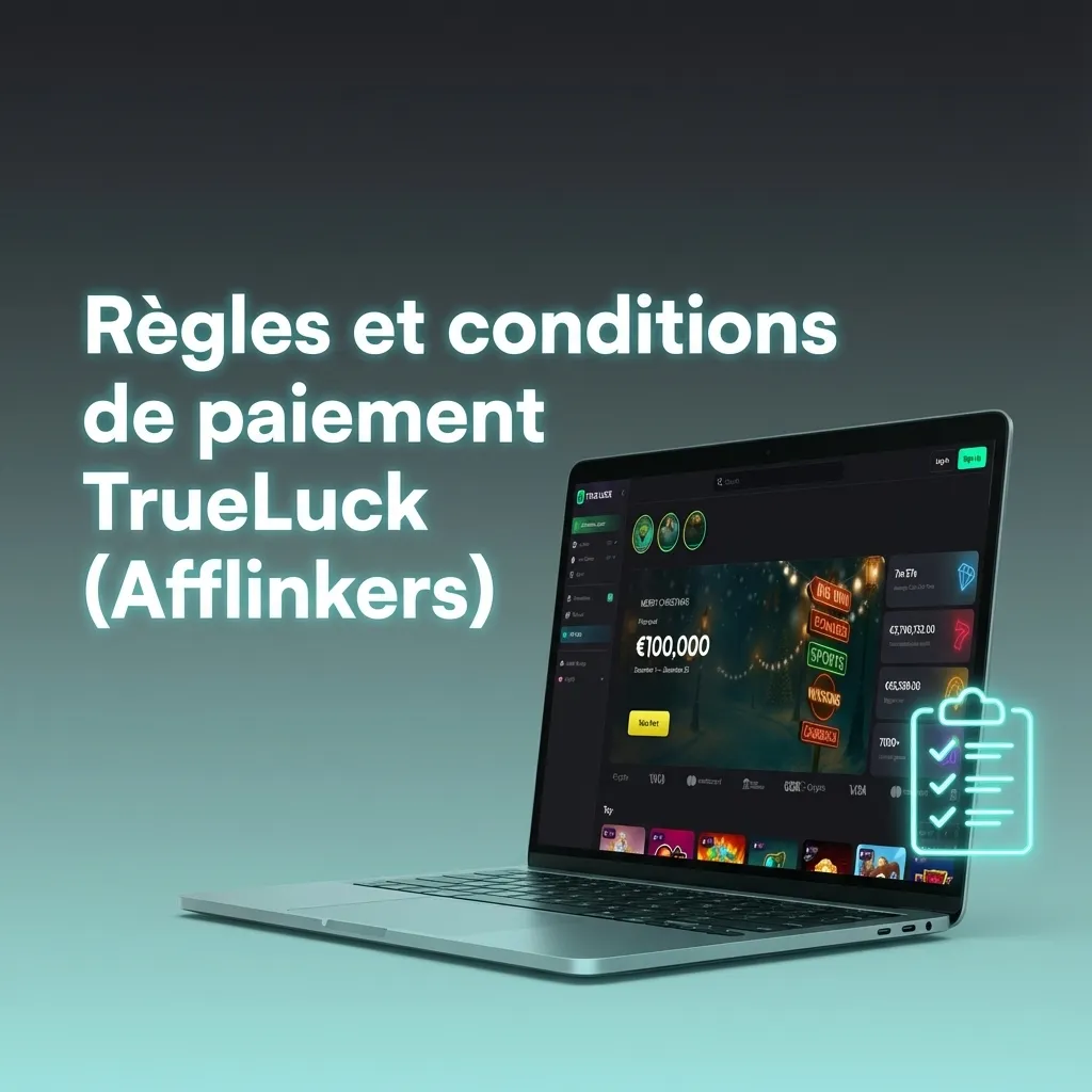 Infographie TrueLuck Afflinkers expliquant vérification KYC, limites de paiement, bonus et contrôles de sécurité en France