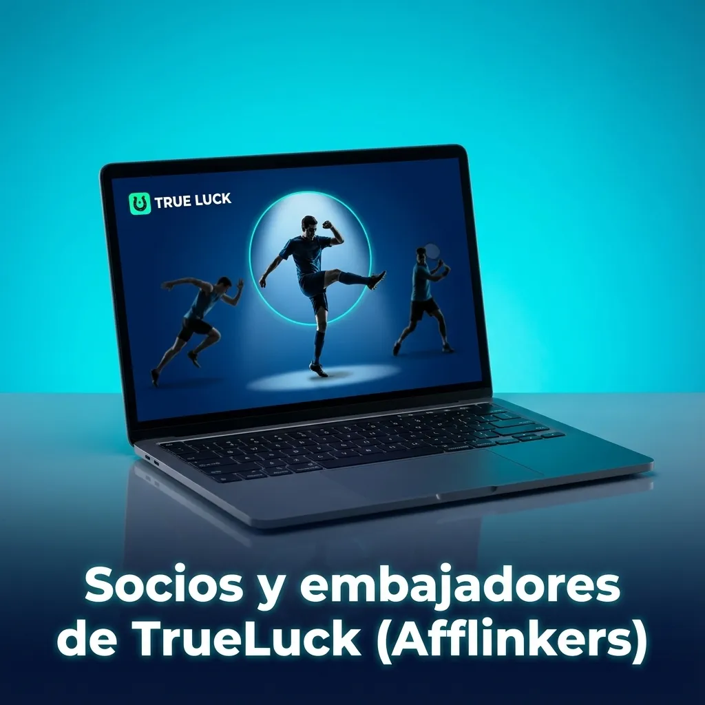 Ilustración de socios y embajadores TrueLuck explicando juego responsable y colaboraciones con medios, streamers y asociaciones.