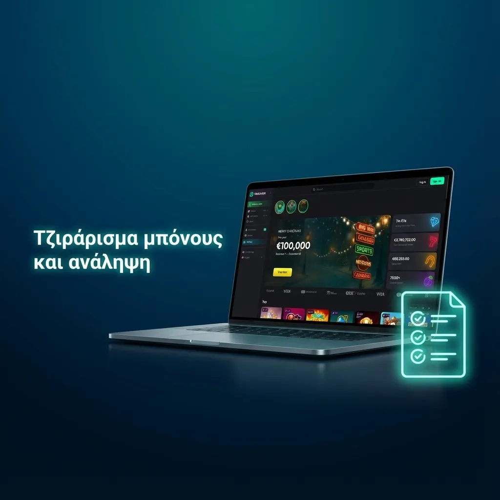 Διάγραμμα υπολοίπου και μπόνους σε online στοίχημα, με επισήμανση απαιτήσεων τζίρου πριν την ανάληψη