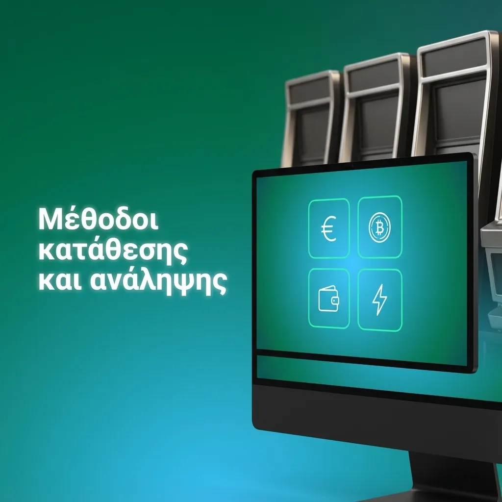 Εικονίδια Apple Pay, Google Pay, Mastercard, Visa, Revolut, ελληνικών τραπεζών, e-wallets και crypto για καταθέσεις/αναλήψεις