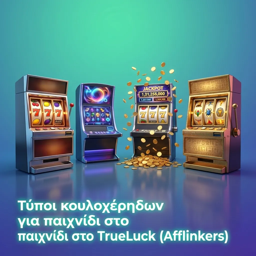 Γραφικό TrueLuck Afflinkers με ποικιλία κουλοχέρηδων: κλασικά φρουτάκια, βίντεο, Megaways, τζάκποτ και branded slots