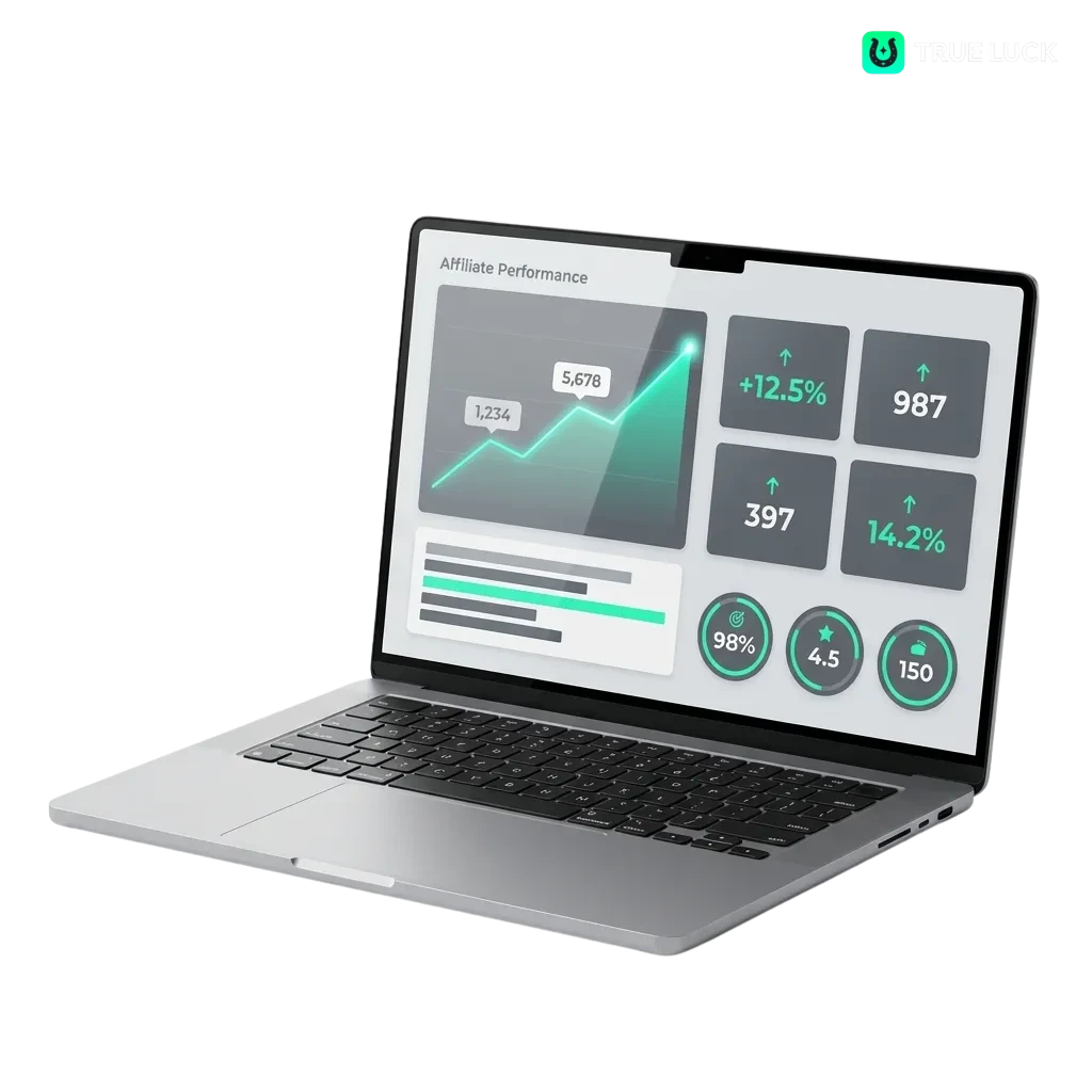 Nederlandse TrueLuck (Afflinkers) affiliate landingspagina met iGaming focus en call-to-action om inkomstenstroom op te bouwen