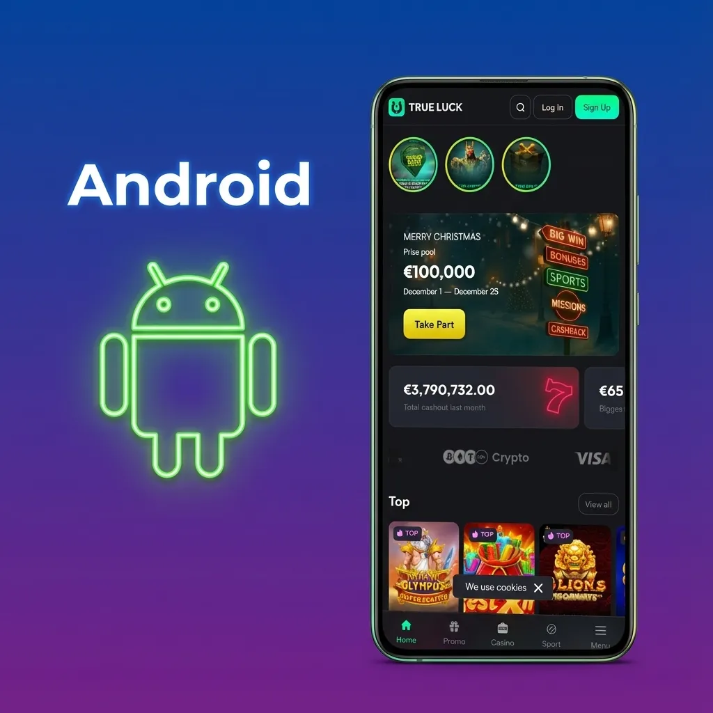 Android-smartphone toont gokapp-interface met sportweddenschappen, slots en live casino, plus stappen om APK veilig te installeren
