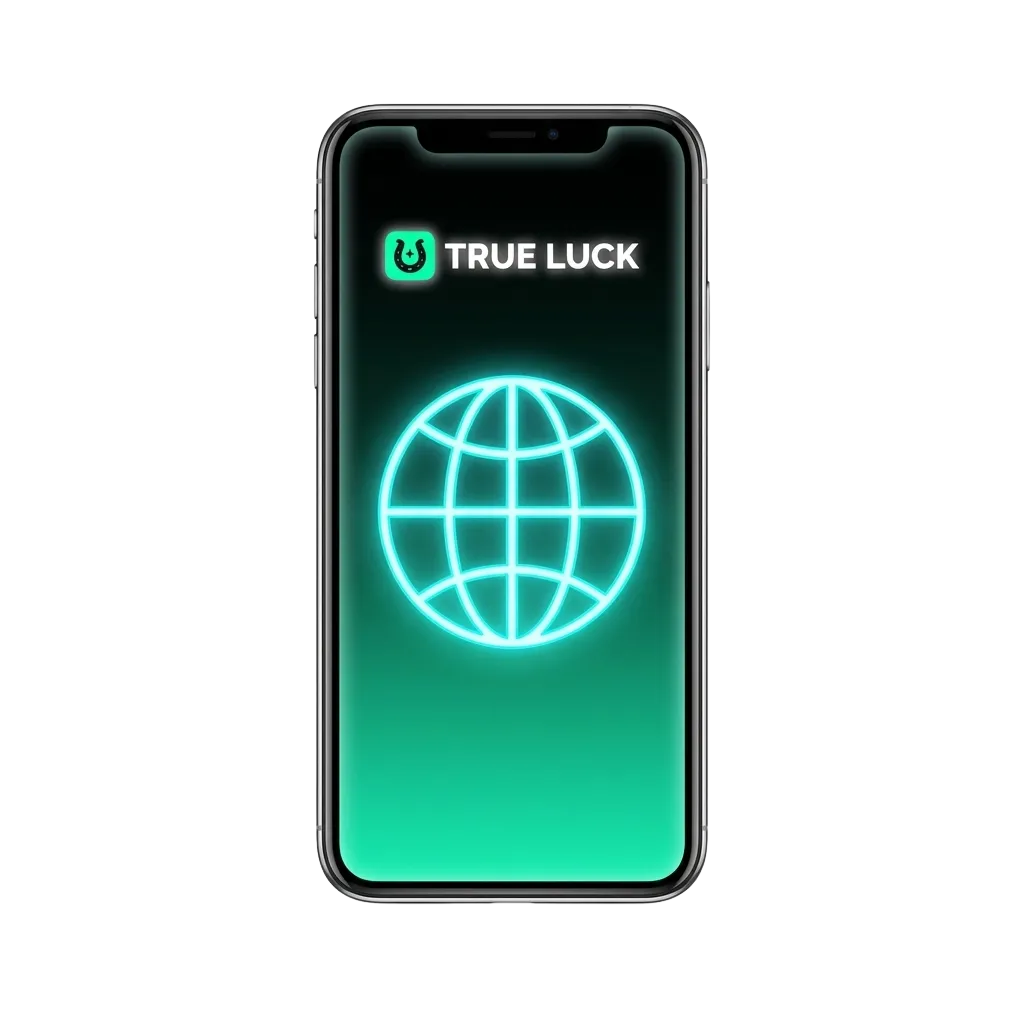 Mock-up van TrueLuck (Afflinkers) mobiele app voor Nederland met promotie van welkomstbonussen en web-app installatie.