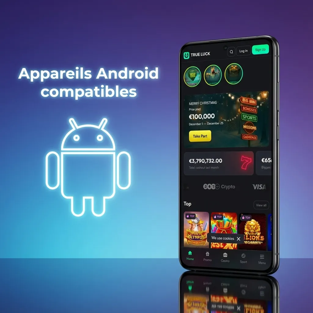 Liste de smartphones Android récents compatibles avec l’application TrueLuck en France, dont Samsung, Xiaomi et Pixel.