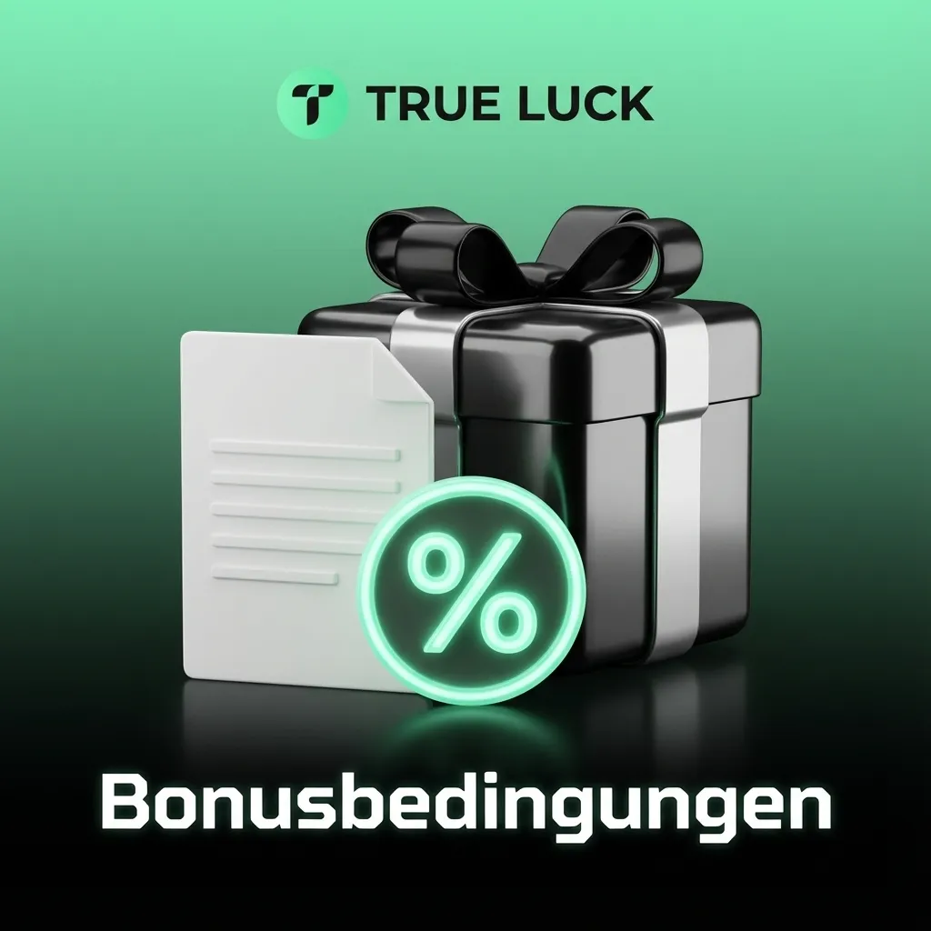 Deutscher Online-Bonus: Symbolgrafik mit Liste wichtiger Bonusbedingungen und Hinweisen zu Umsatz und Gültigkeit