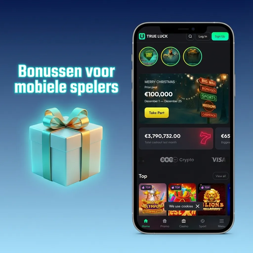 Mobiele telefoon met casinospel en meldingen over welkomstbonus, free spins, stortingsbonus en free bet voor mobiele spelers