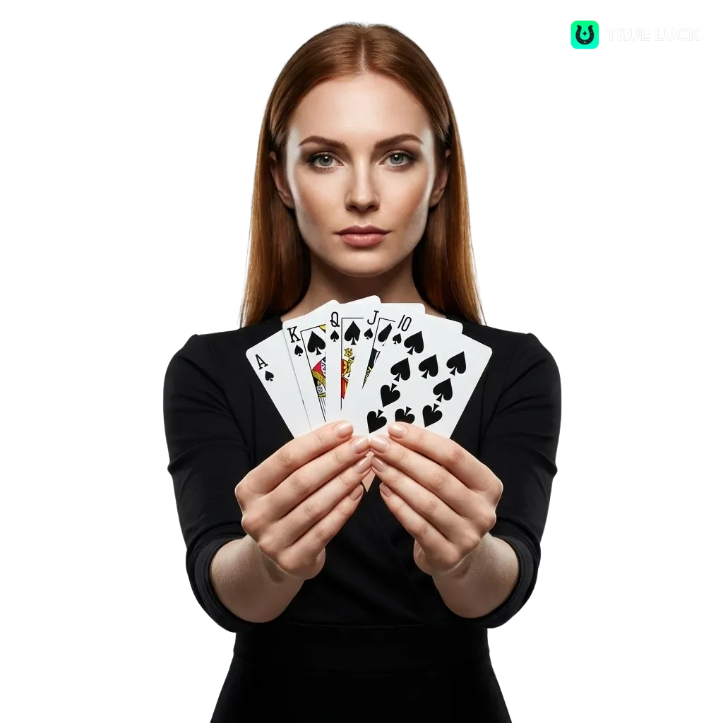 TrueLuck online casino Ireland homepage with games, welcome bonus offers and payment method icons on a dark background
