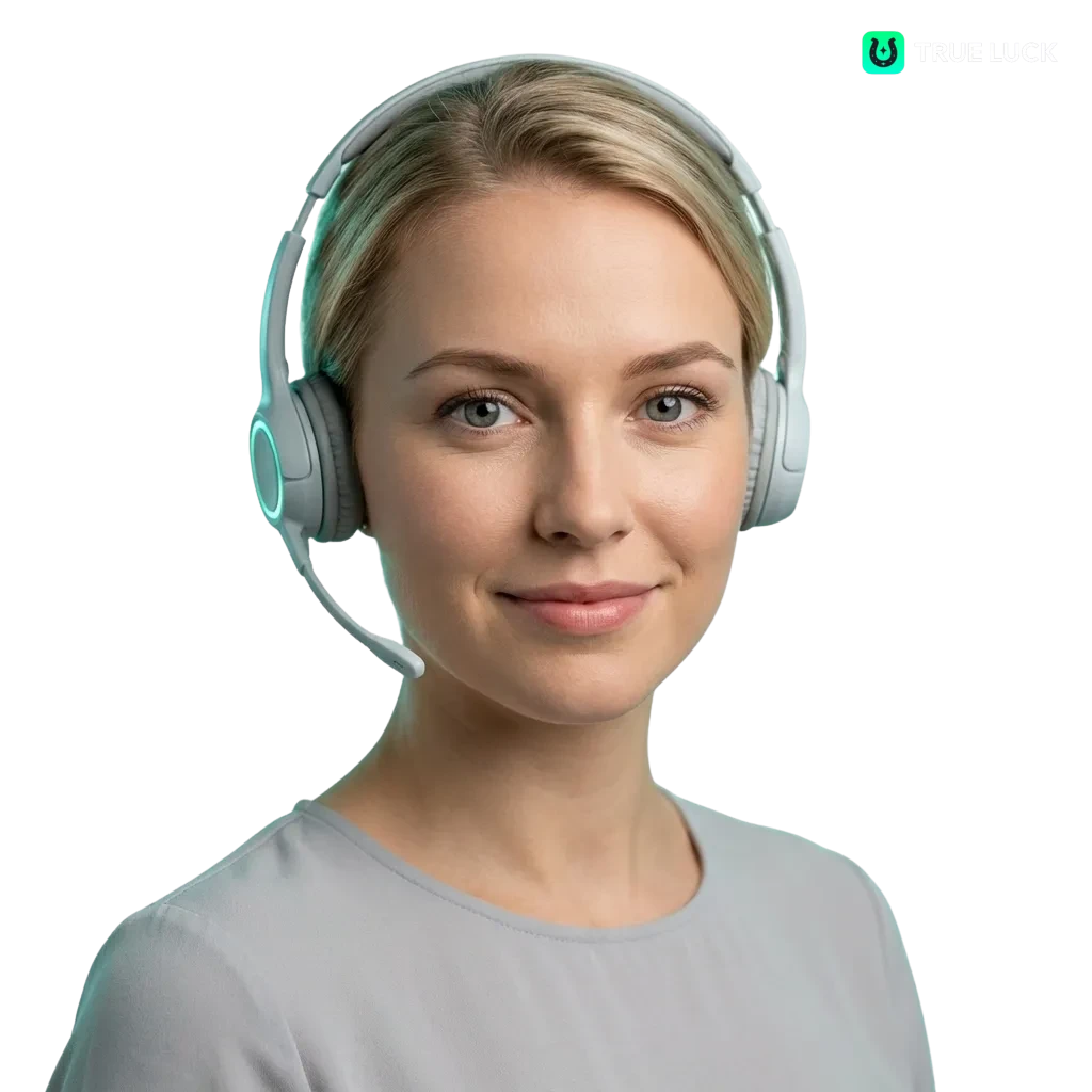 TrueLuck (Afflinkers) contactpagina met iconen voor e-mail, chat, telefoon en sociale media in Nederland