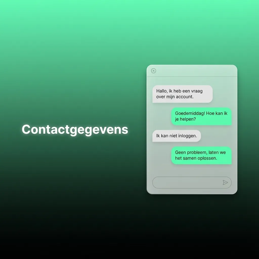 Overzicht van klantenservice-opties met iconen voor live chat, e-mail, contactformulier en FAQ in het Nederlands en Engels