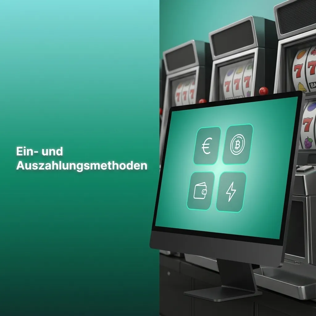 Icons deutscher Banken, Karten, Apple/Google Pay und Krypto als Ein- und Auszahlungsmethoden für Online-Slots