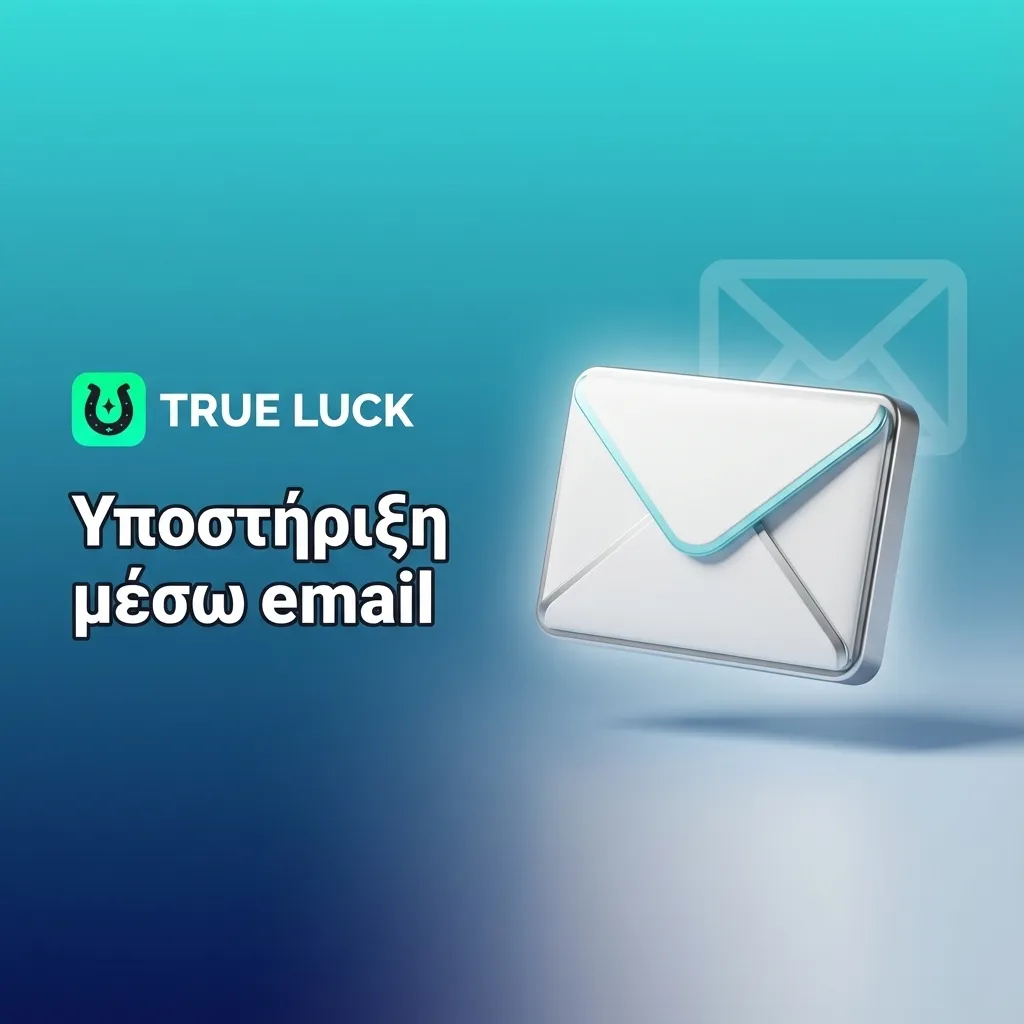 Εικονίδιο φακέλου email με ελληνικό κείμενο για υποστήριξη πελατών και διευθύνσεις support@, tech@, vip@