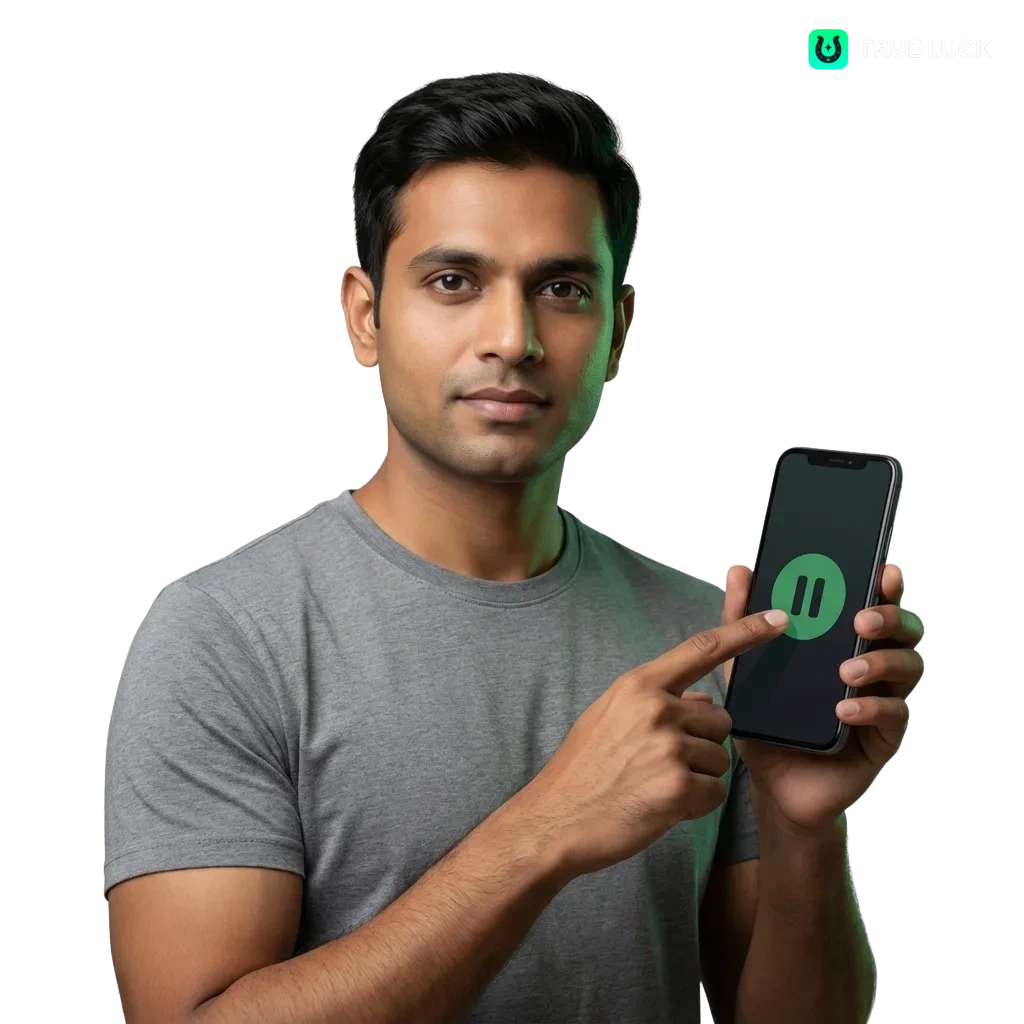 Ilustración sobre juego responsable en TrueLuck, con mensaje de límites, autocontrol y ayuda para jugadores en España